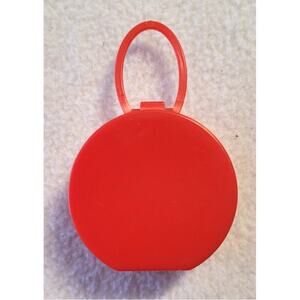 Vtg 1990s Barbie Fashion Avenue Red Round Luggage Bag Purse Accessory Rare